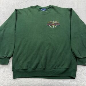 Vintage Oarsman 913 Canandaigua Nautical Embroidered Sweatshirt Green Large